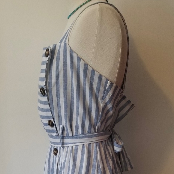Striped Buttoned Sundress - Picture 3 of 6